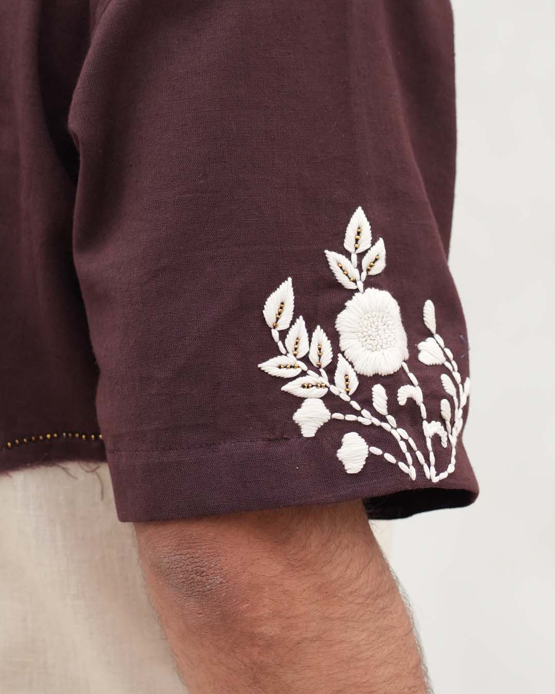 Bagh Chikankari Embroidery Cotton Shirt