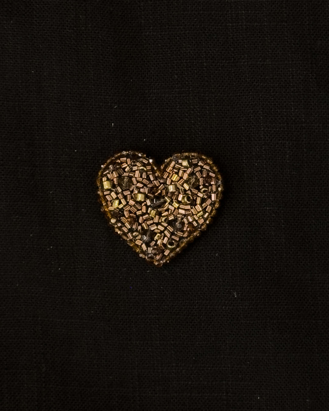 Heart Brooch - Brown and Black