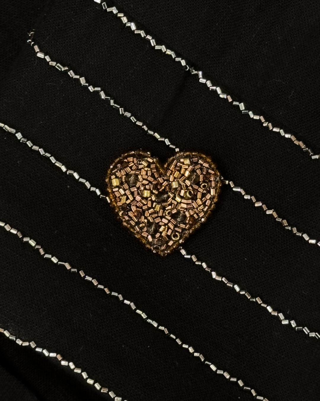 Heart Brooch - Brown and Black