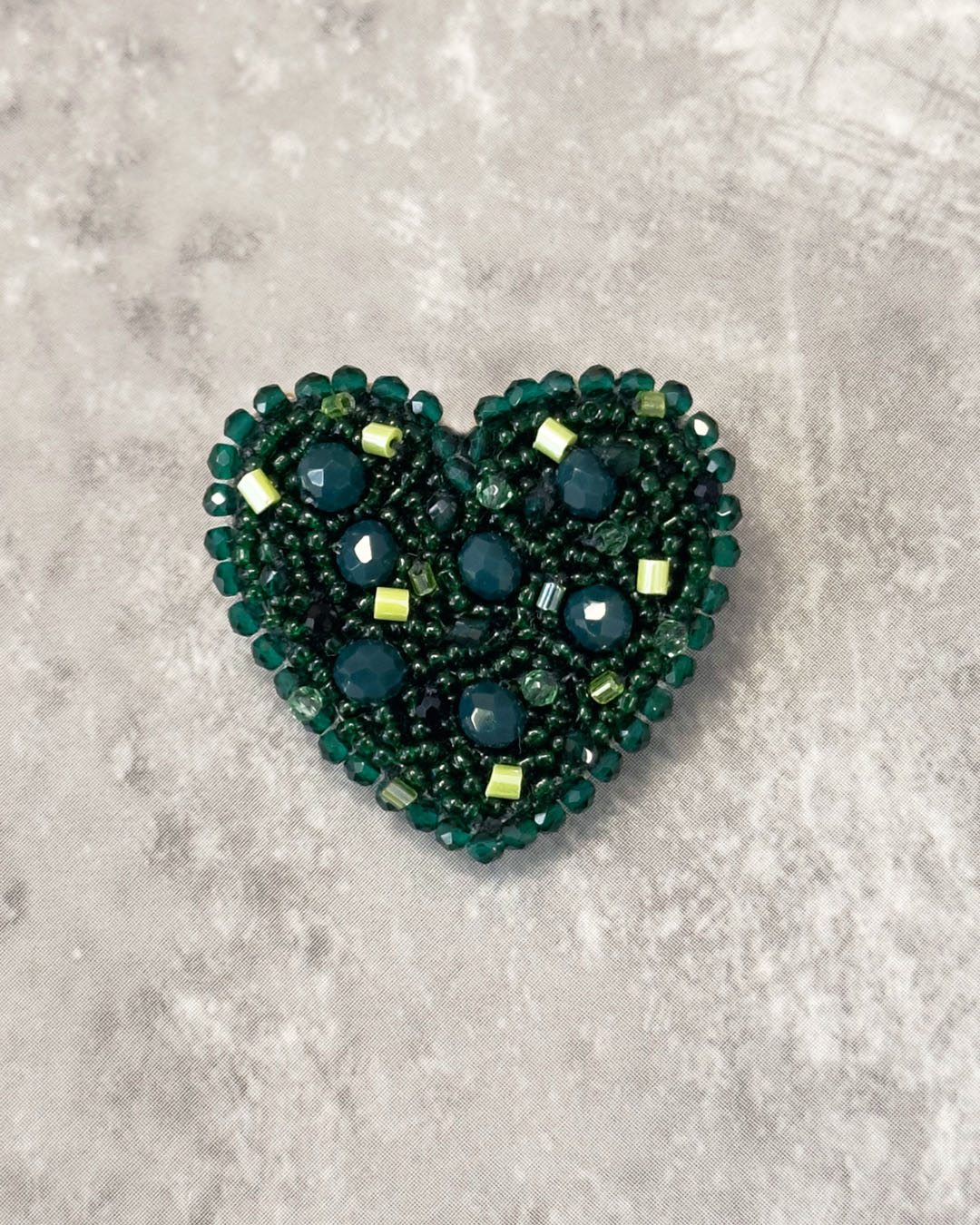 Heart Brooch - Green