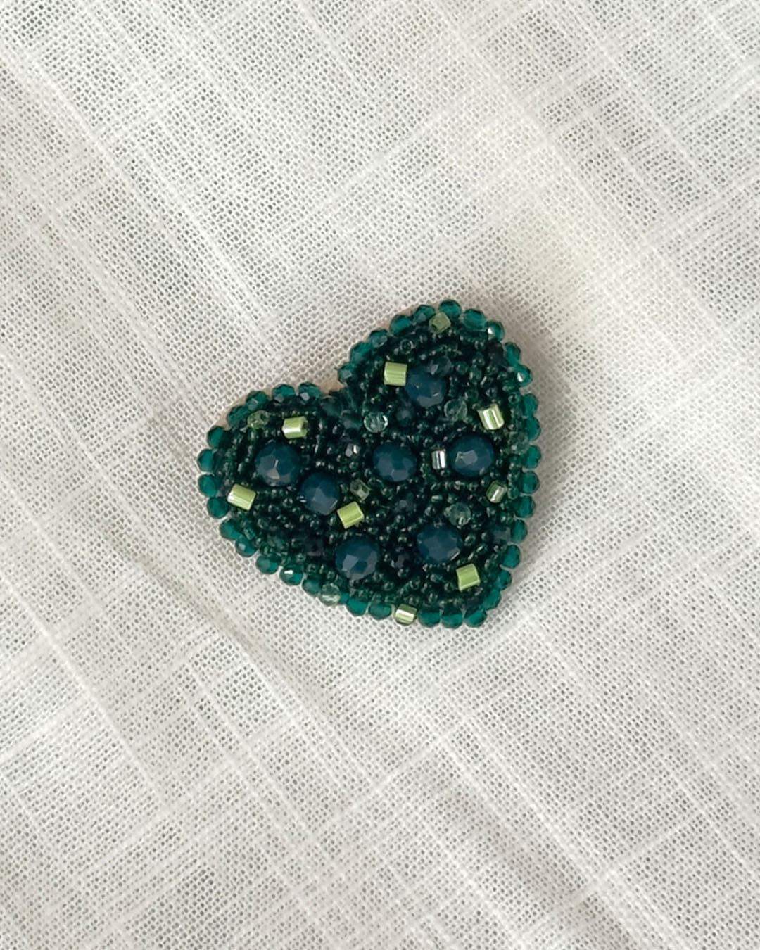 Heart Brooch - Green