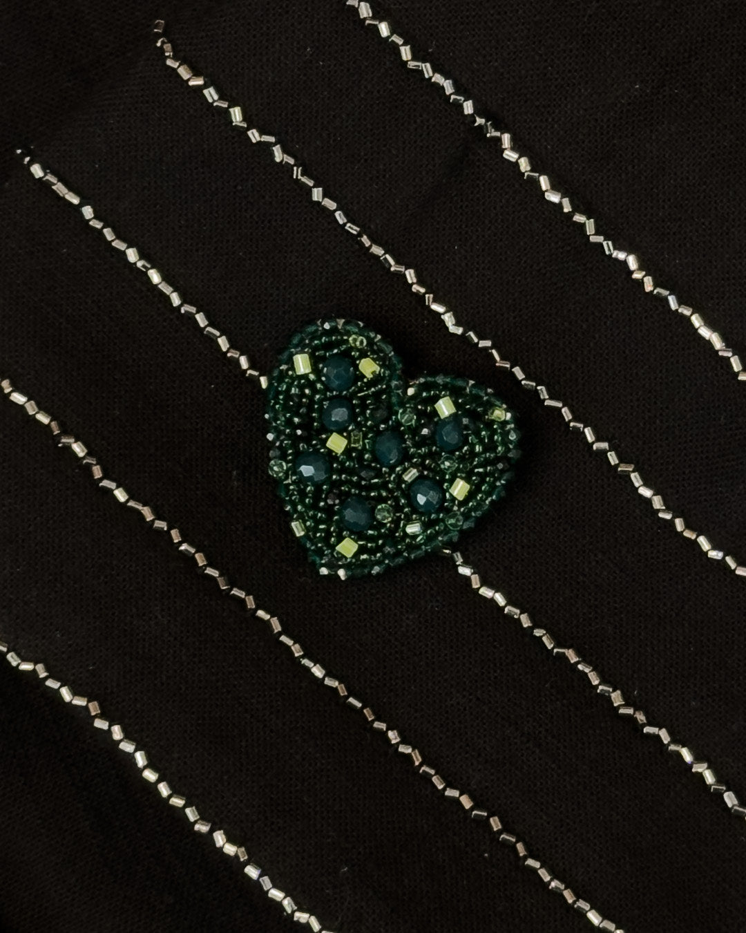 Heart Brooch - Green