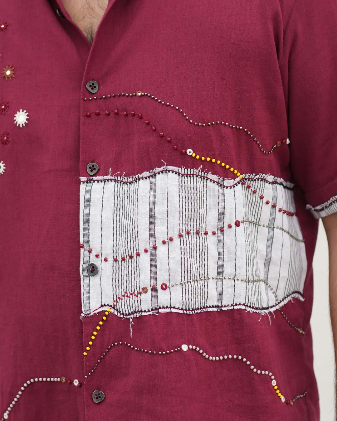 Chamak Patch-work Cotton Shirt