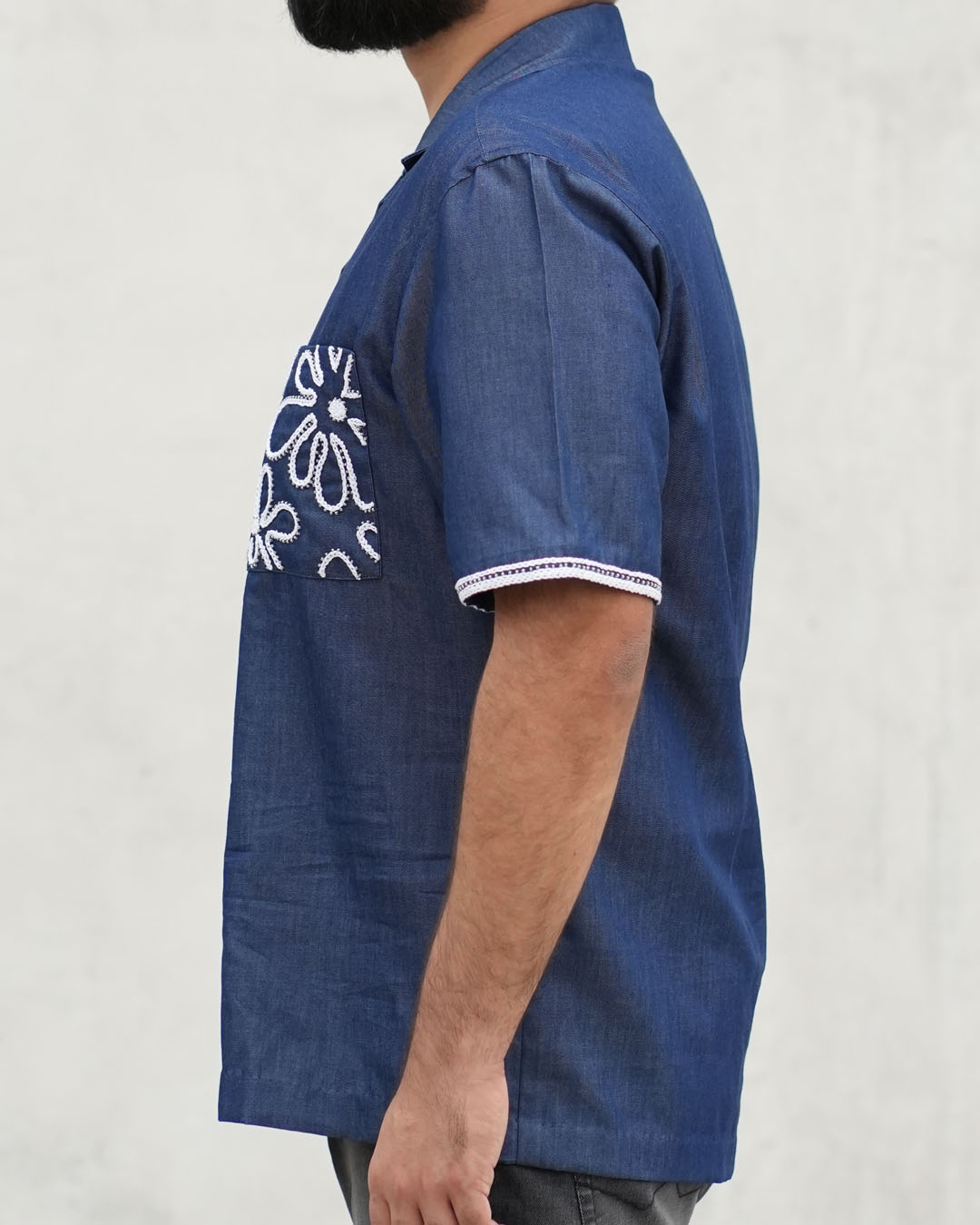 Elio Hand-illustrated Cotton Denim Shirt