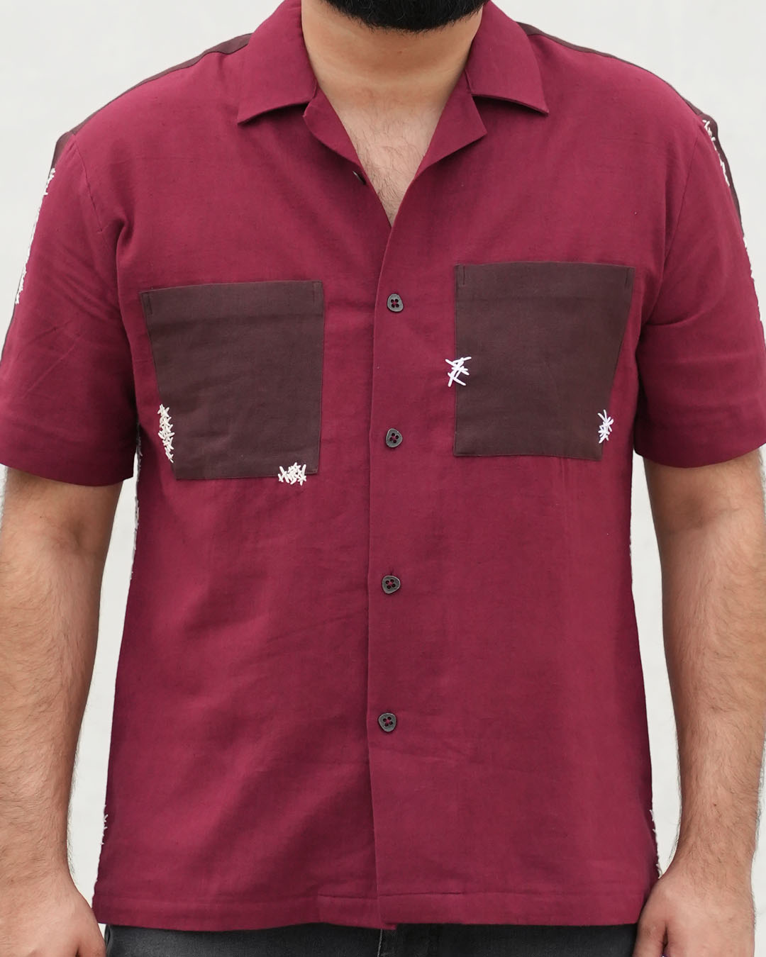 Mended Hand-Dyed Cotton Shirt