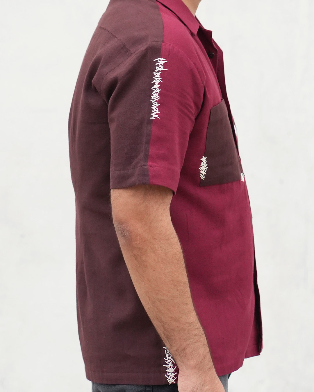 Mended Hand-Dyed Cotton Shirt