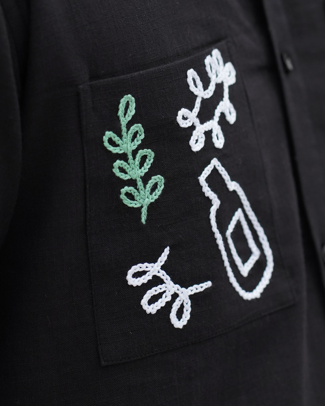 Noir Hand-illustrated Cotton Shirt