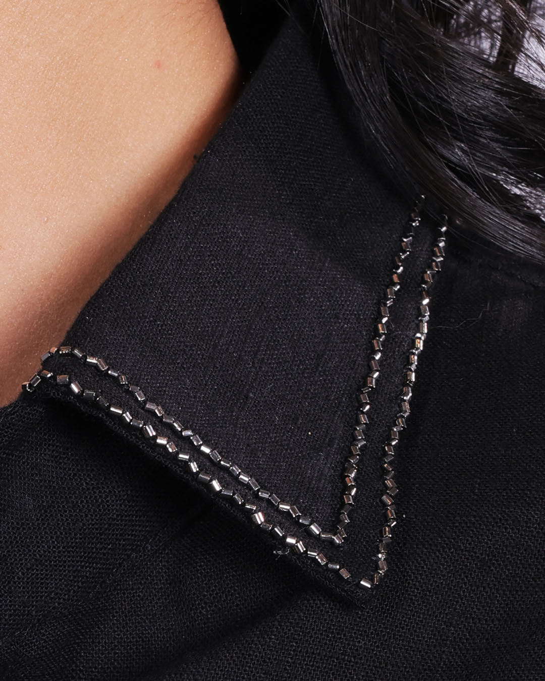 Riven Cotton Shirt - Black