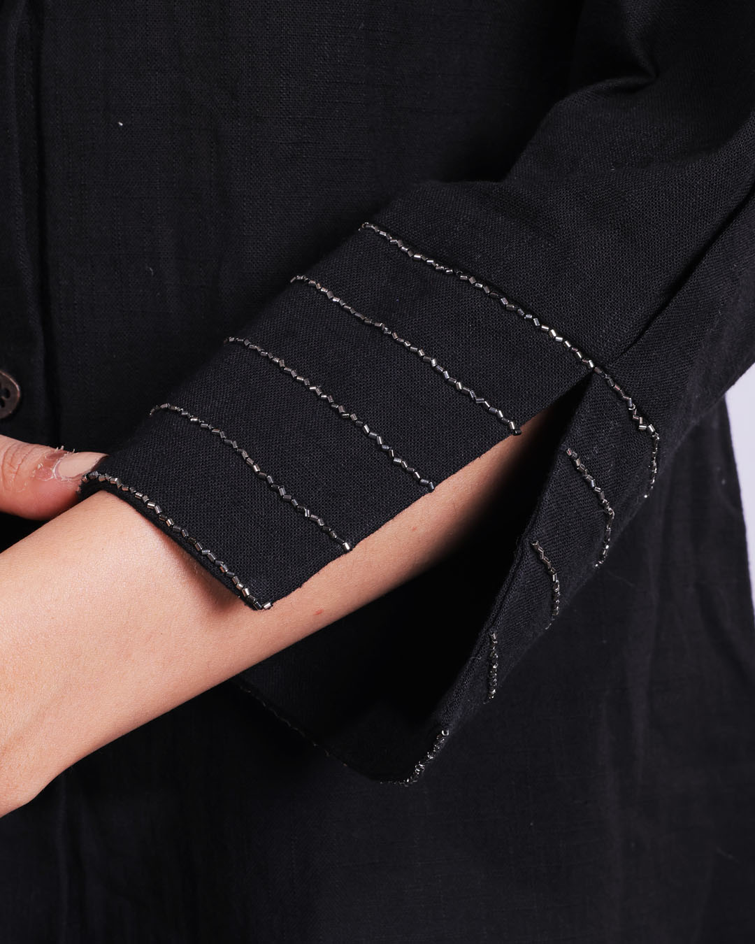 Riven Cotton Shirt - Black