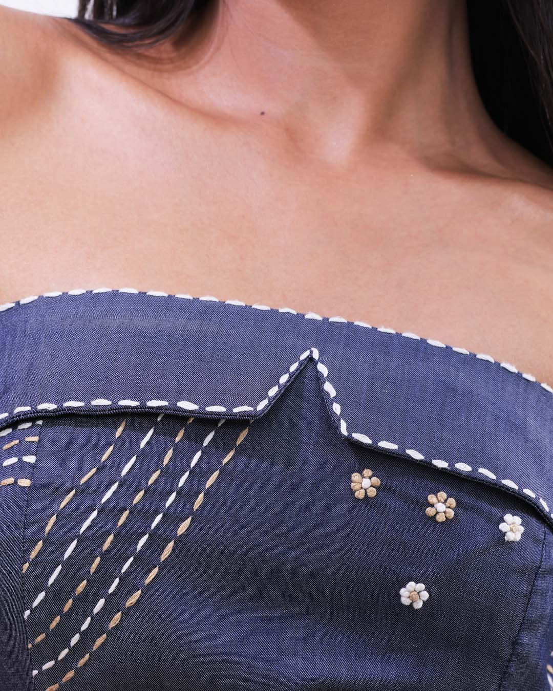 Maella Tencel Denim Abstract Dress