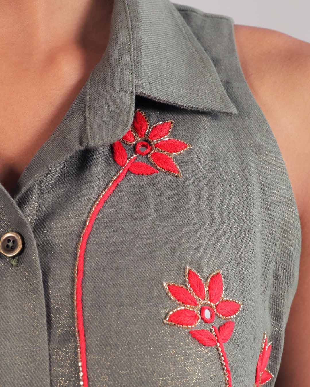 Ahalya Green Chikankari Co-ord Set