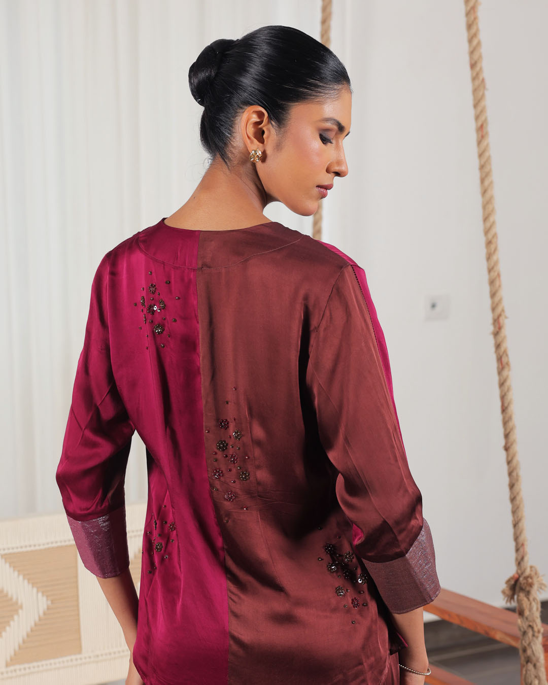 Apa Plum and Brown Co-ord Set