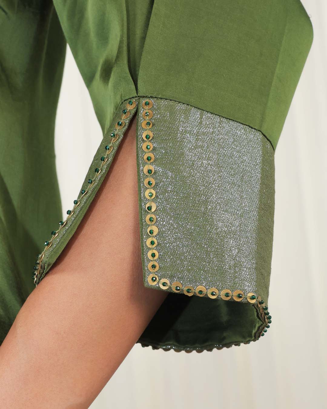 Bhumi Olive Green Applique Co-ord Set