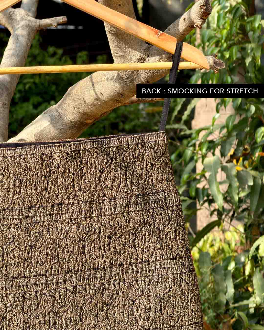 Black and Pink Brocade Gota Skirt