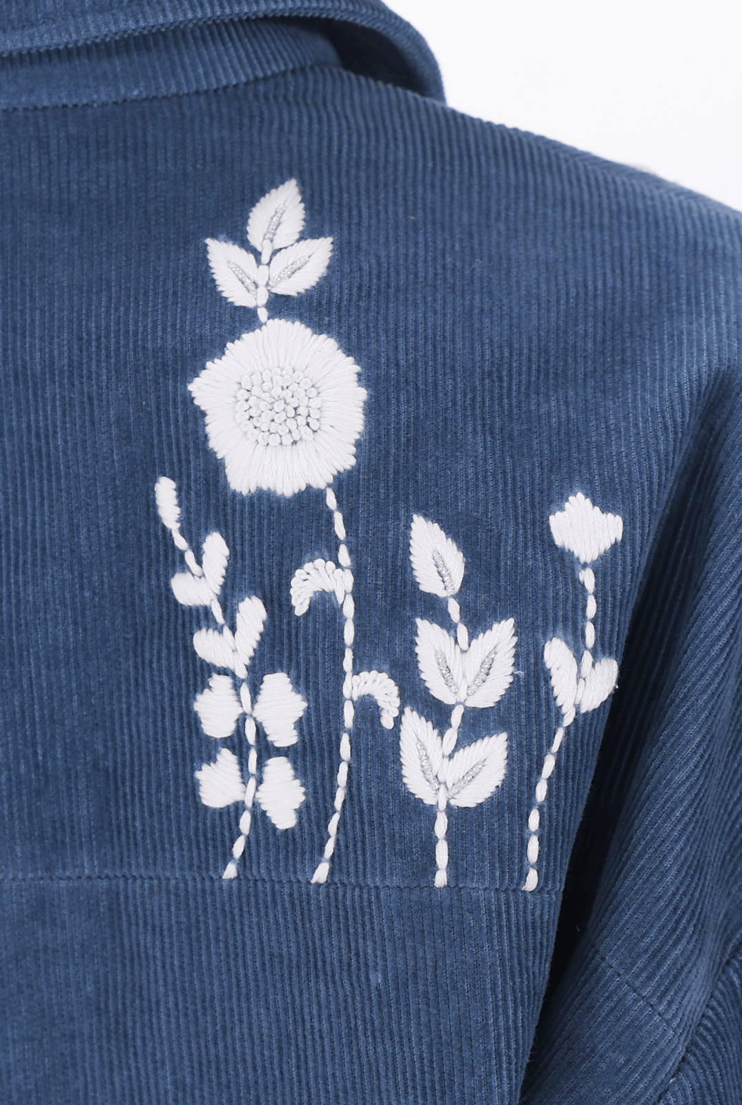 Blue Chikankari Jacket - AMBR INDIA - #tag1# - #tag2# - #tag3# - #tag4#