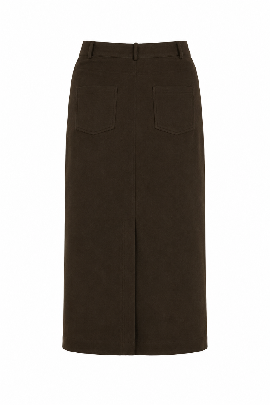 Brown Floral Suede Skirt