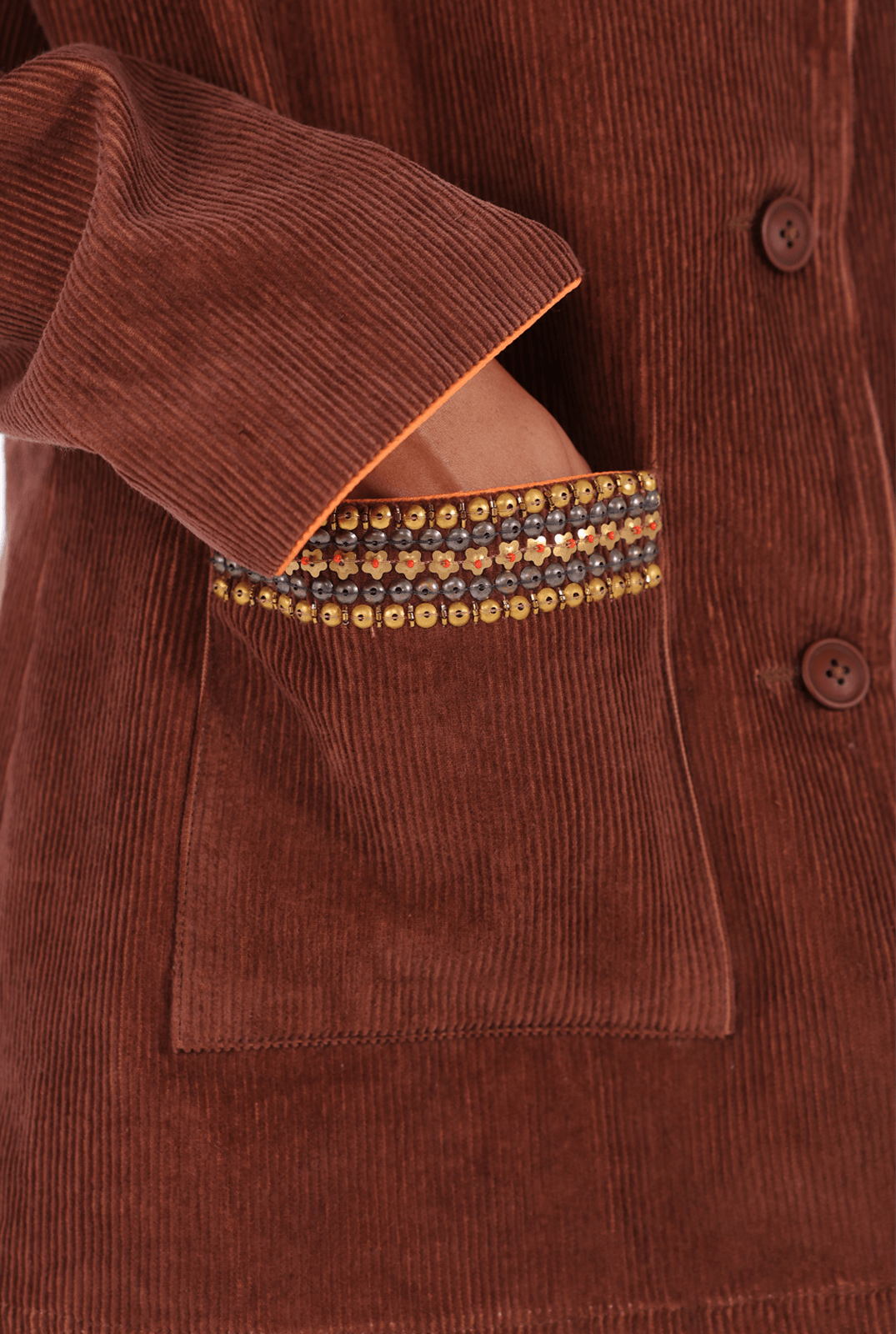 Brown Aari Blazer - AMBR INDIA - #tag1# - #tag2# - #tag3# - #tag4#