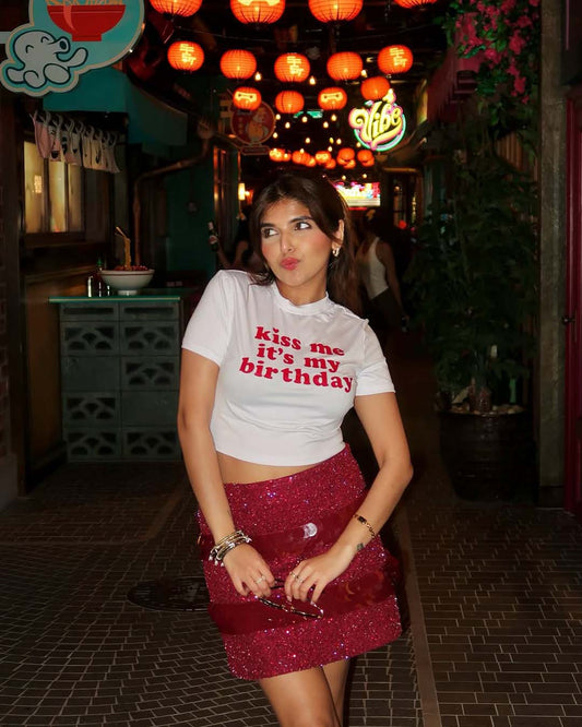 Burgundy Sequin Skirt