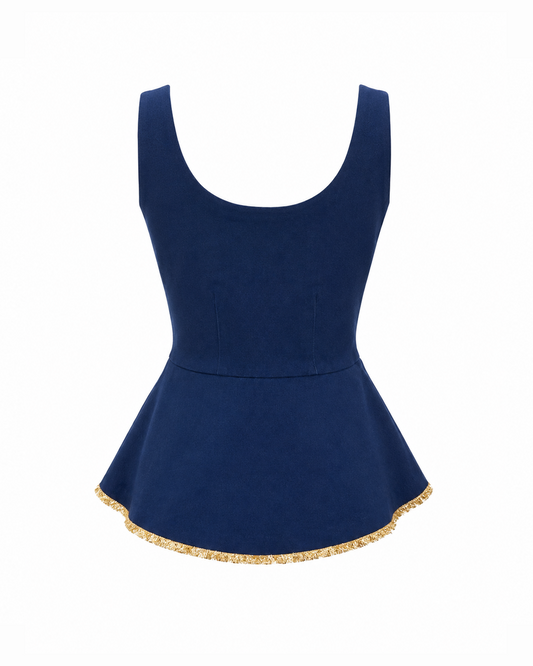 Denim Peplum Top