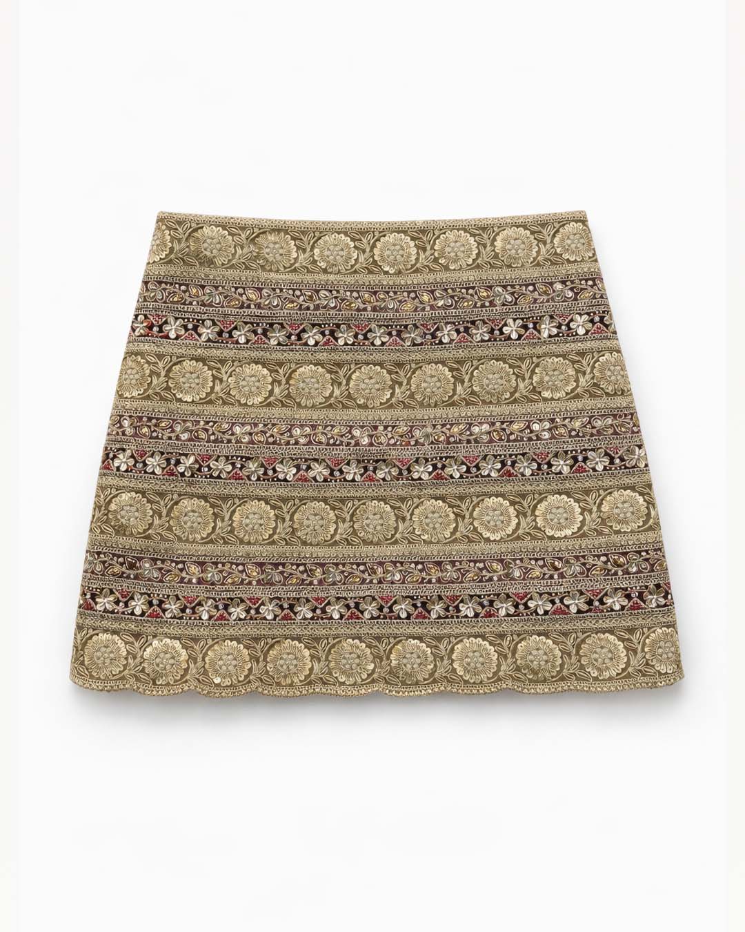 Pink, Plum and Gold Gota Skirt