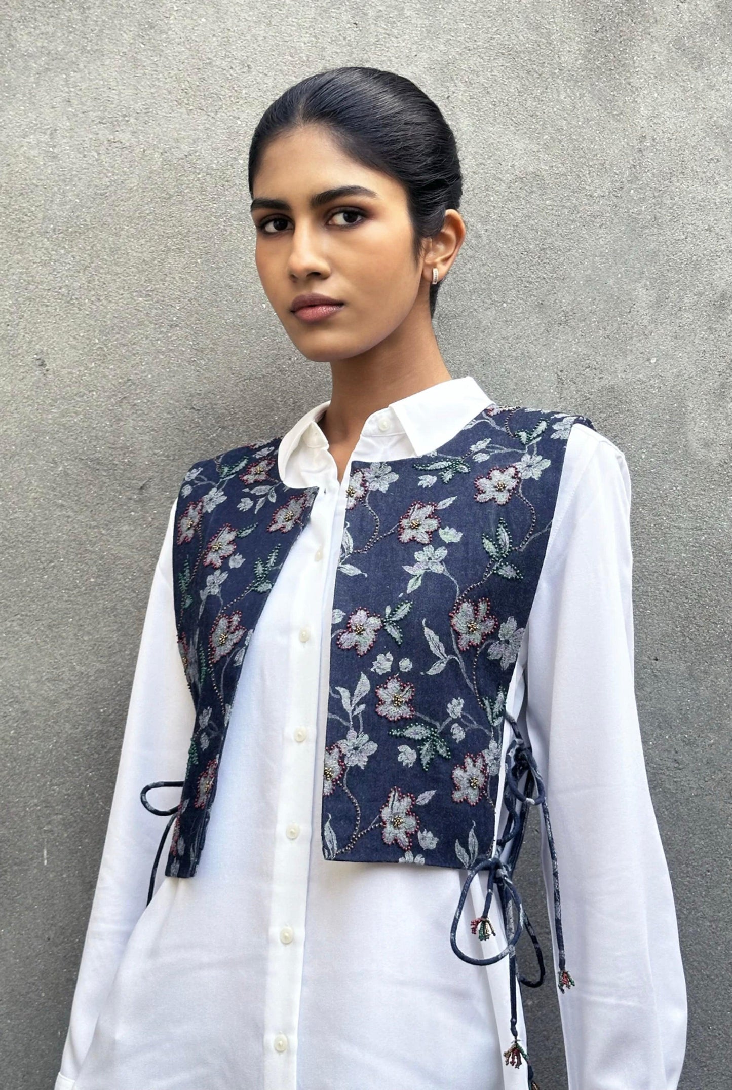 Rangeen Denim Gilet - AMBR INDIA - #tag1# -