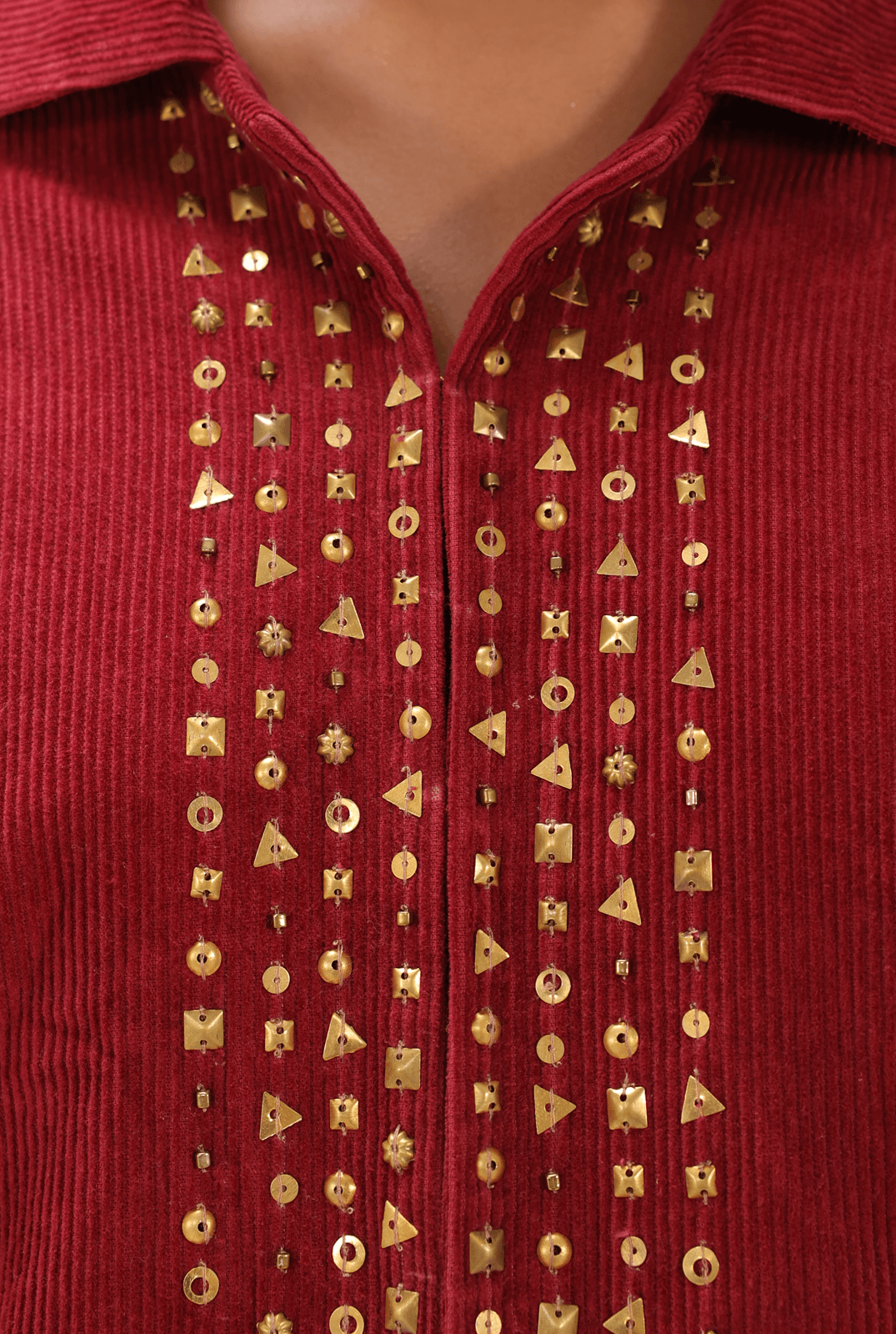 Red Aari Jacket - - #tag1# -