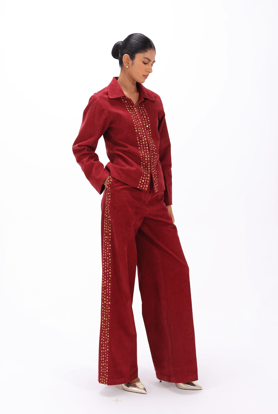 Red Aari Jacket - - #tag1# -