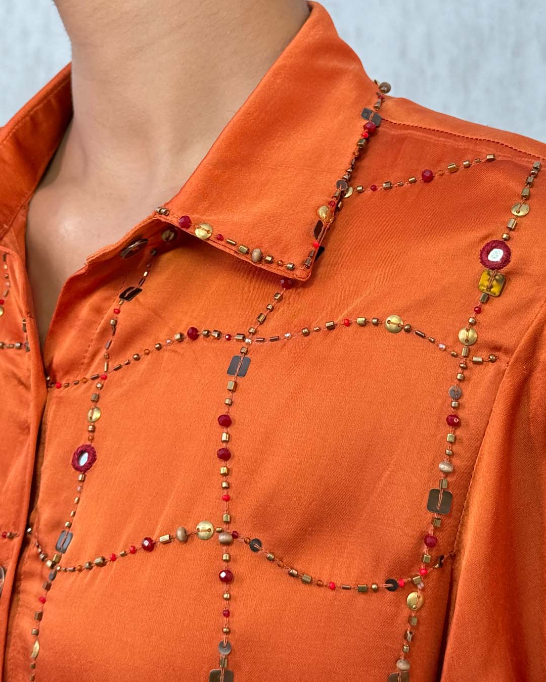Raha Burnt Orange Shisha Shirt