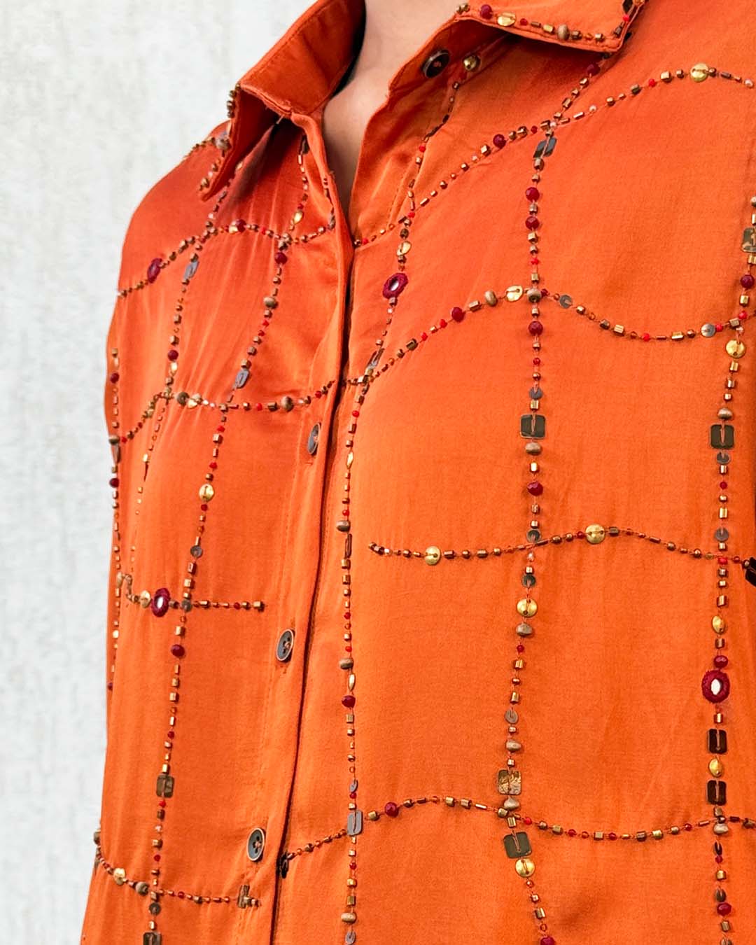 Raha Burnt Orange Shisha Shirt