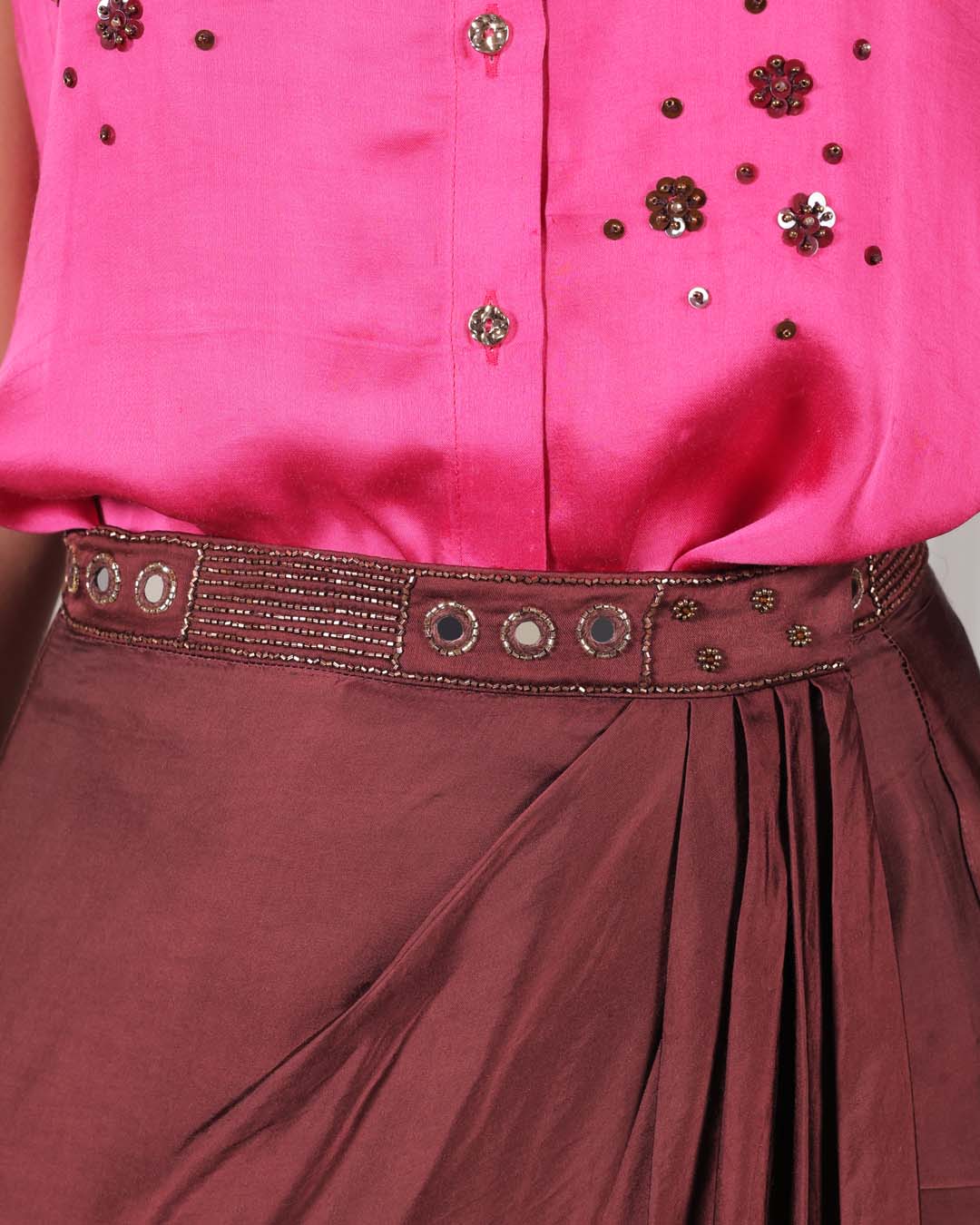 Soma Pink and Brown Co-ord Set