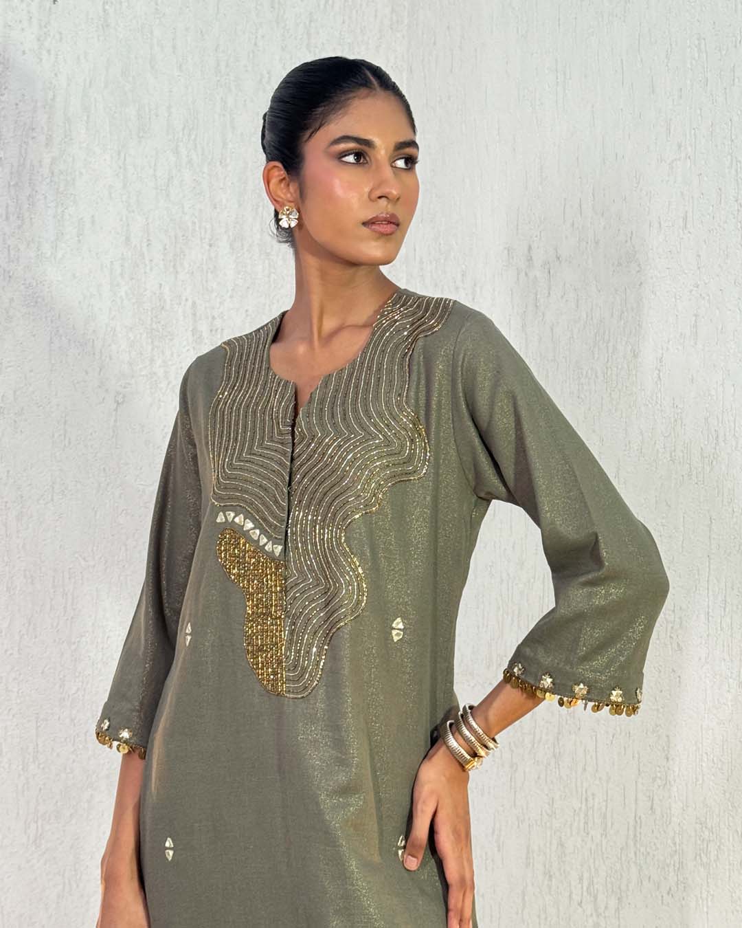 Ula Linen Shimmer Kaftan