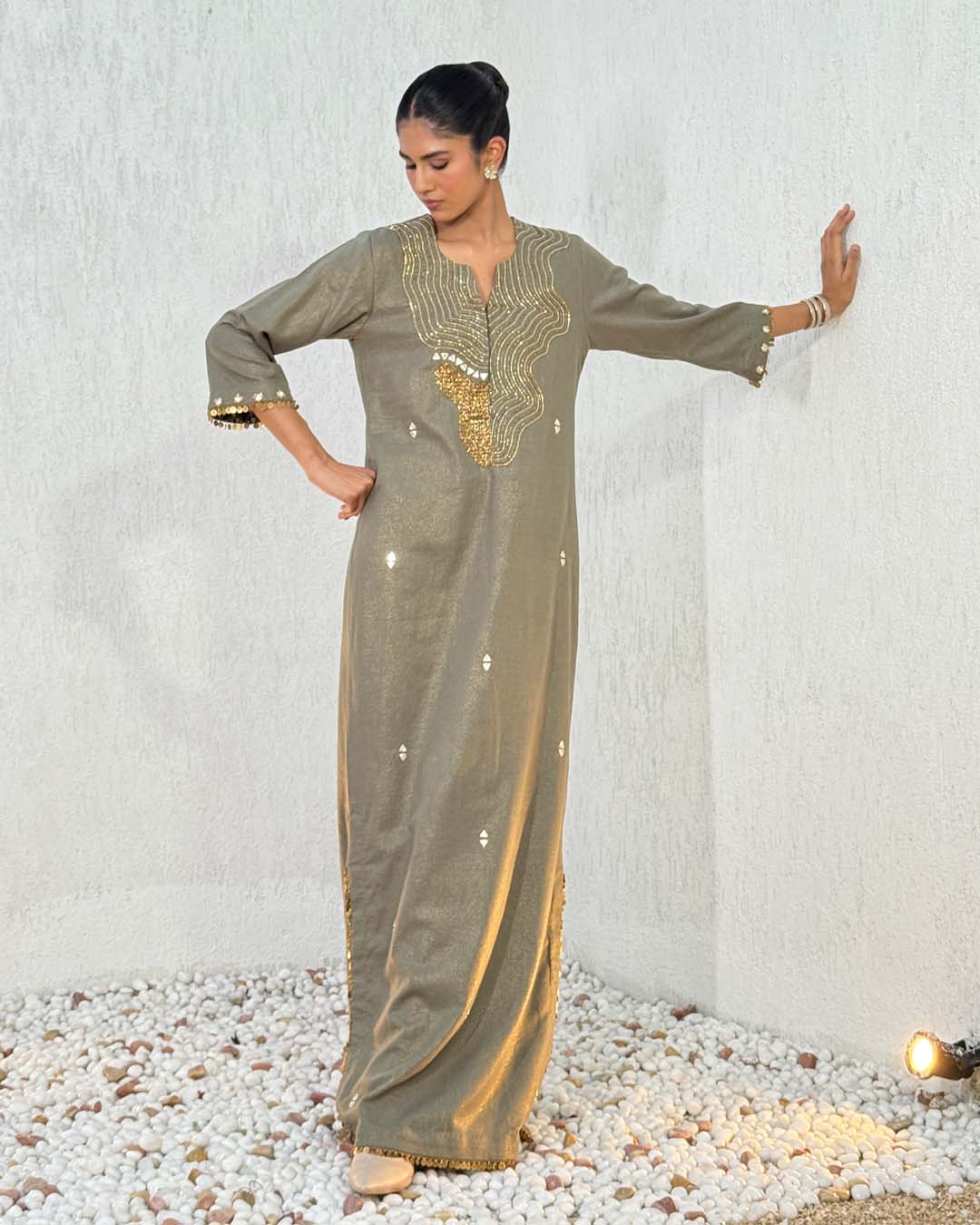 Ula Linen Shimmer Kaftan
