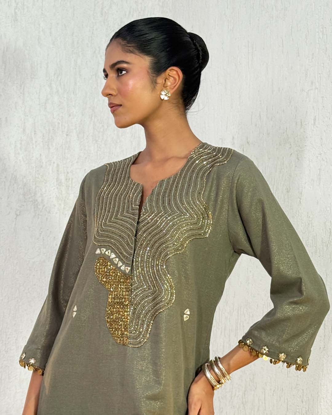 Ula Linen Shimmer Kaftan