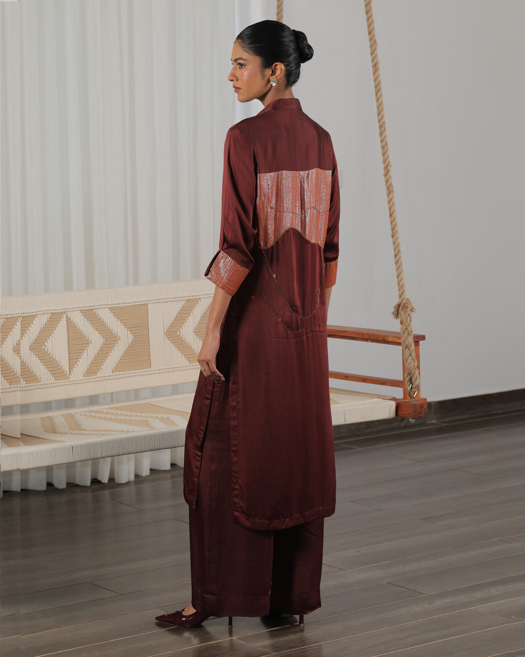 Uma Brown Applique Co-ord Set