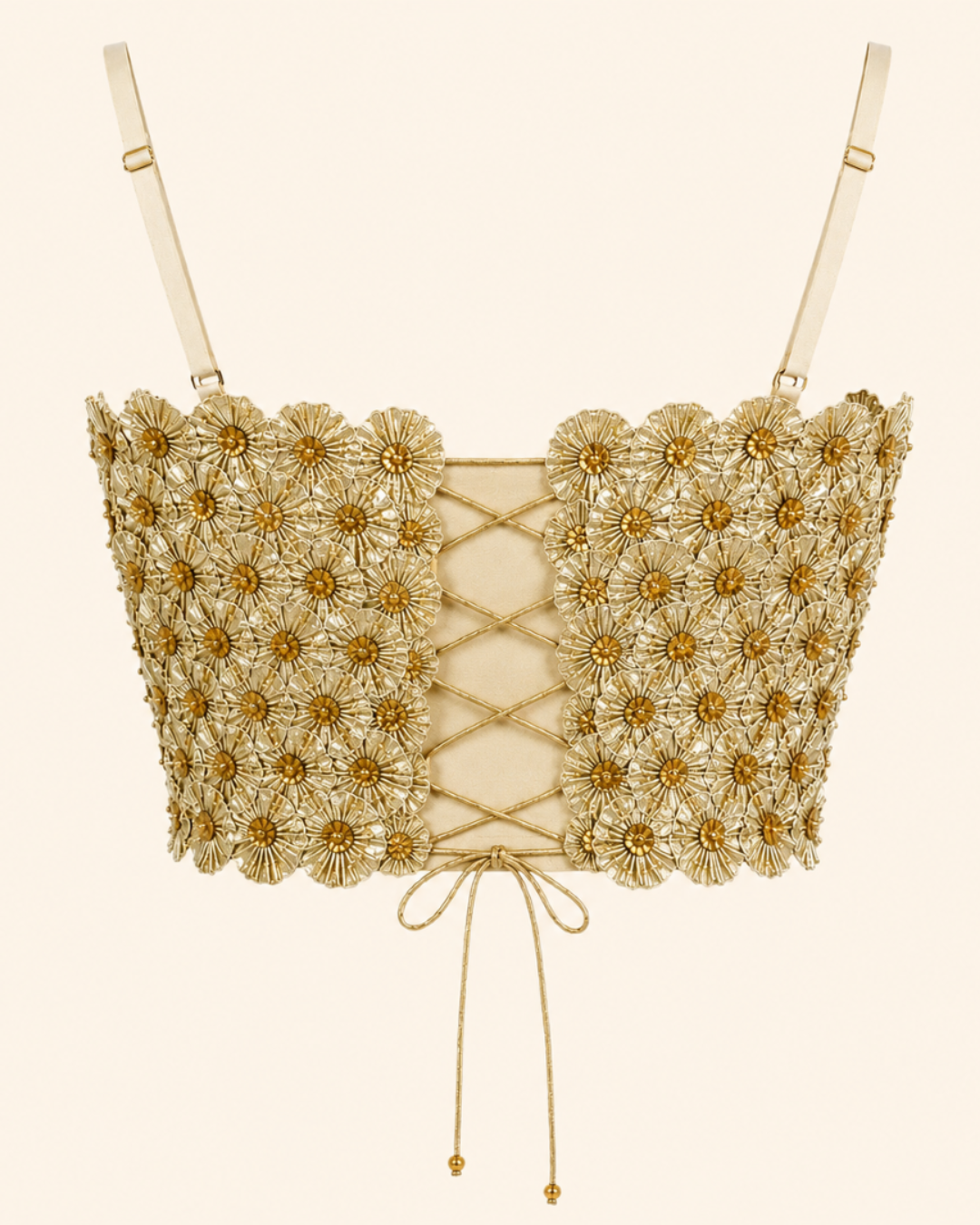 Champagne Gota Flower Top