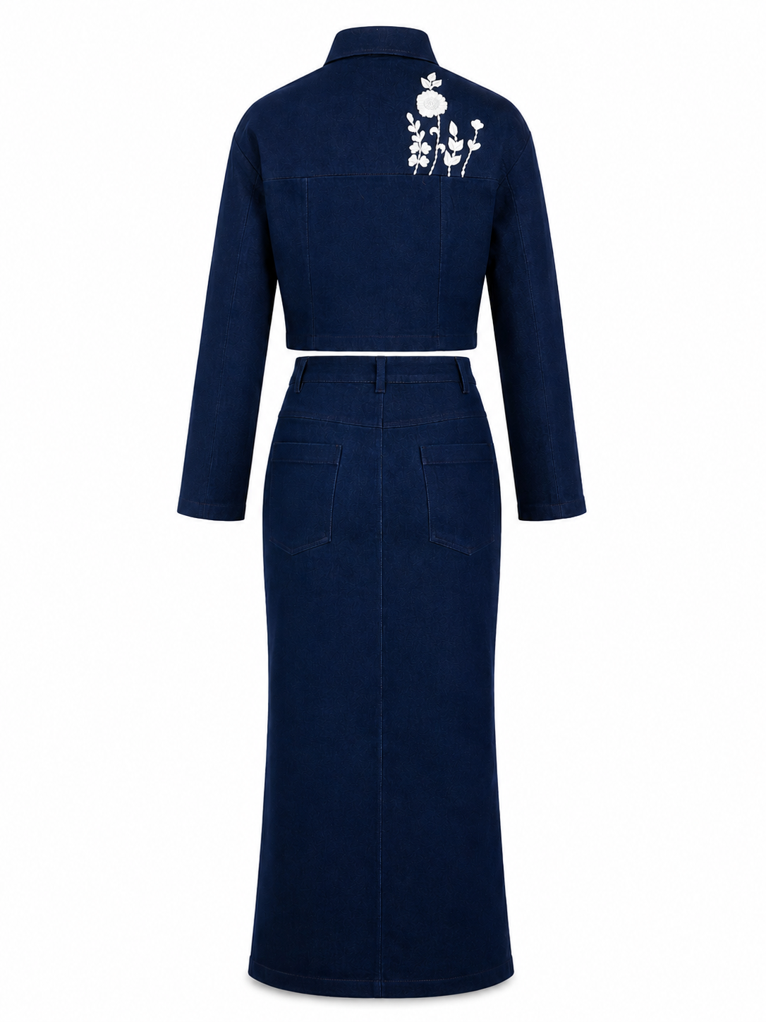 Chikankari Denim Co-ord Set