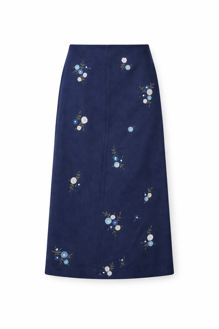Noa Embellished Denim Skirt