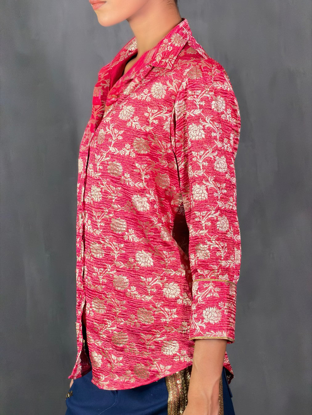 Pink Crushed Tissue Shirt