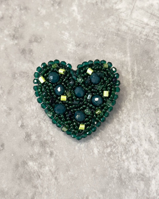 Heart Brooch - Green