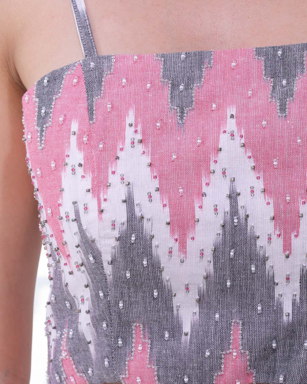 Elode Ikat Co-ord Set (Crop Top and Trousers)