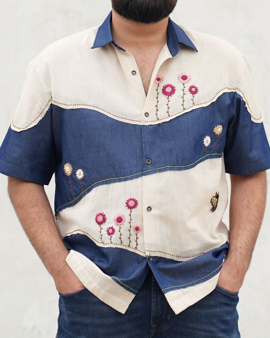 Gul Cotton Denim Patch-work Shirt