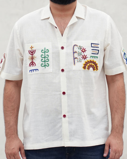 Sunny Hand-illustrated Cotton Shirt