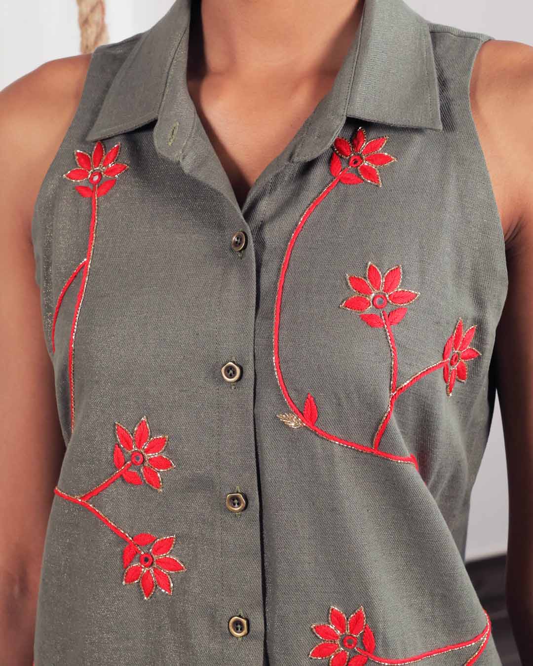 Ahalya Green Chikankari Co-ord Set