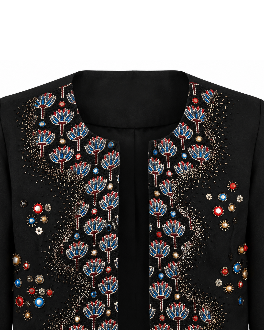 Black Ajrakh Open Jacket