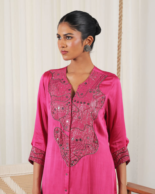 Anila Pink Applique Co-ord Set