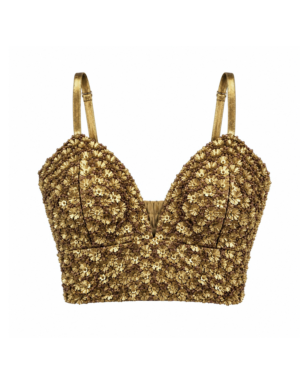 Antique Gold Flower Bralette