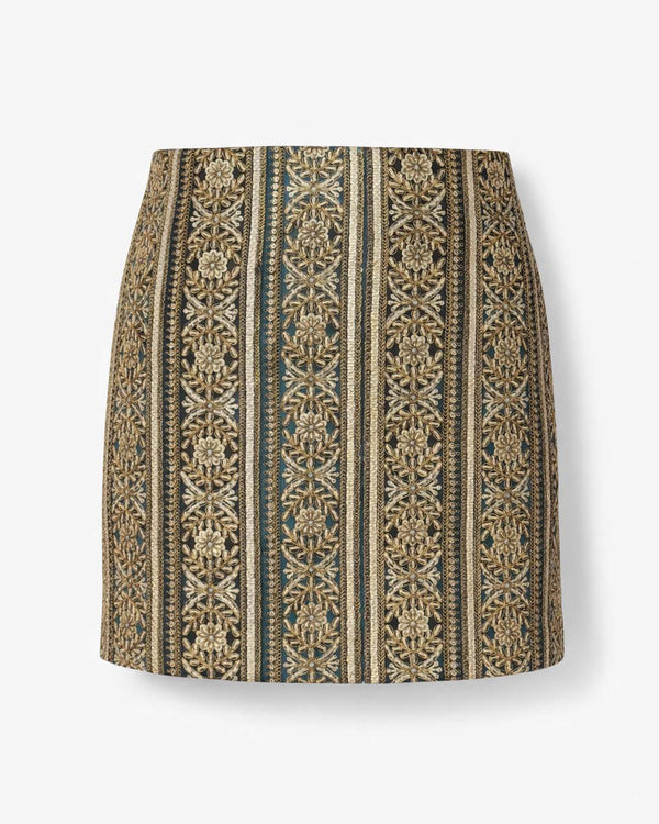 Antique Teal and Black Gota Skirt