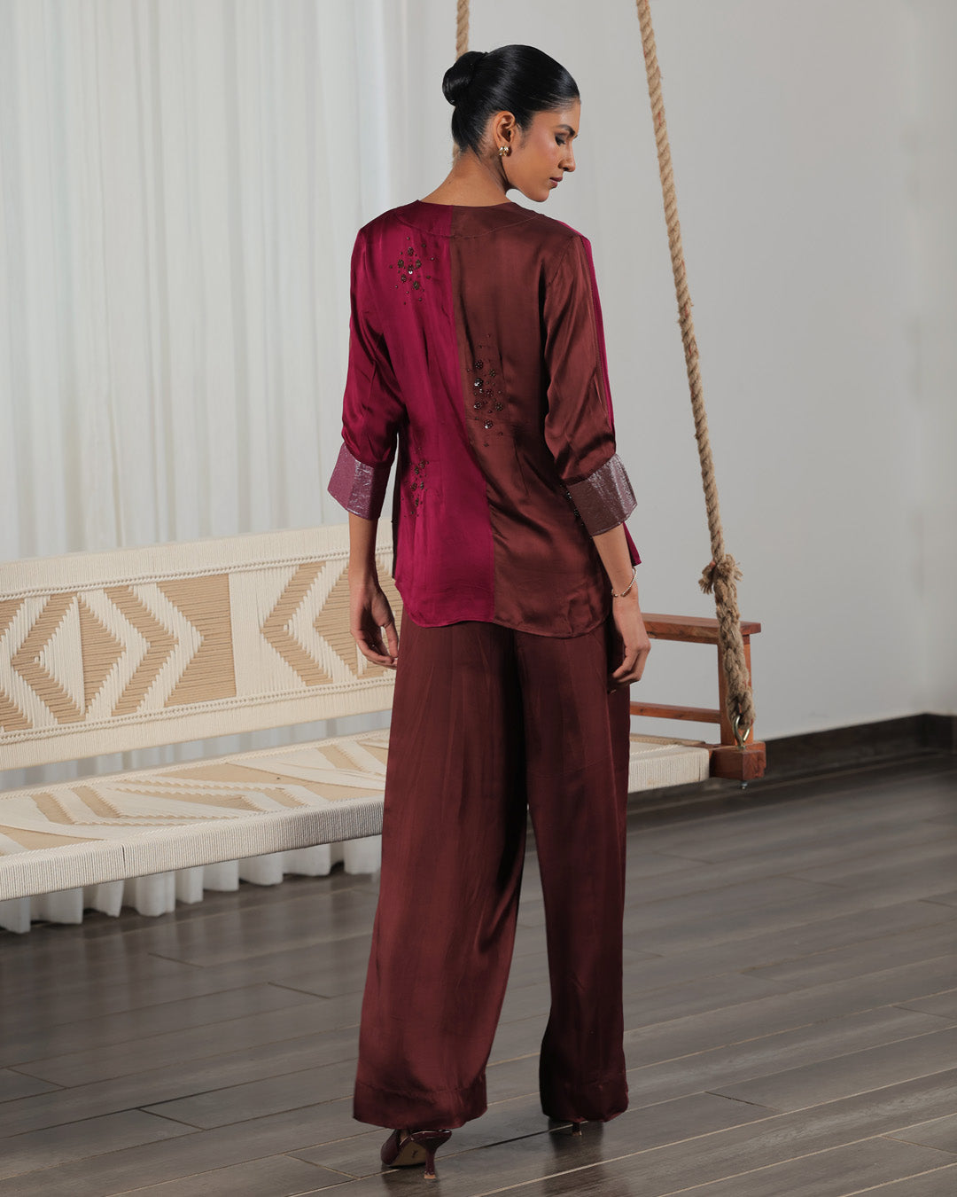 Apa Plum and Brown Co-ord Set