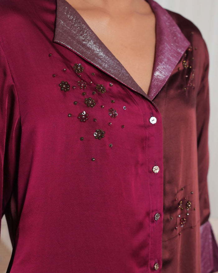 Apa Plum and Brown Shirt