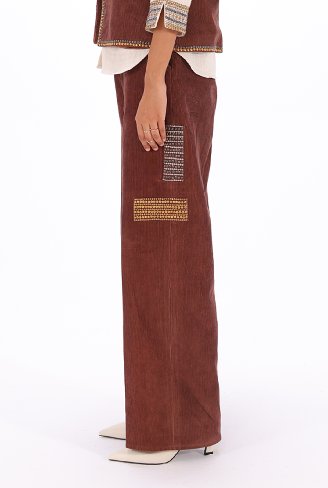 Brown Aari Trouser